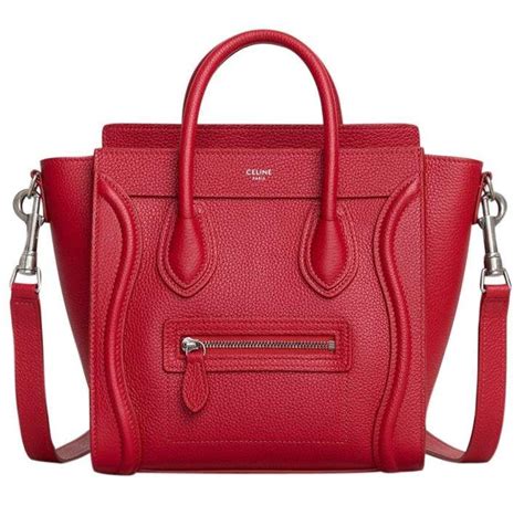 celine s-ce-0171|Leather handbag Celine Red in Leather .